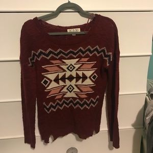 burgundy sweater